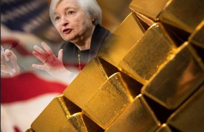 L’oro si muove in ribasso, spinto dalle aspettative secondo cui la Fed potrebbe innalzare i tassi di interesse prima del previsto