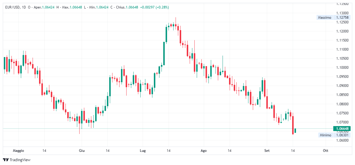 Grafico giornaliero euro dollaro