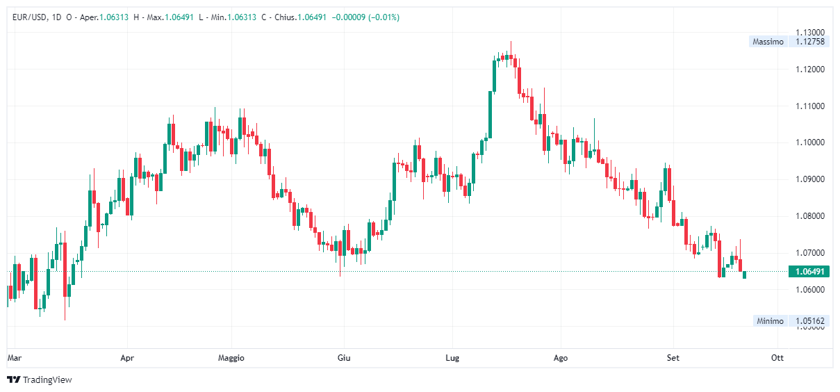 Grafico giornaliero euro dollaro