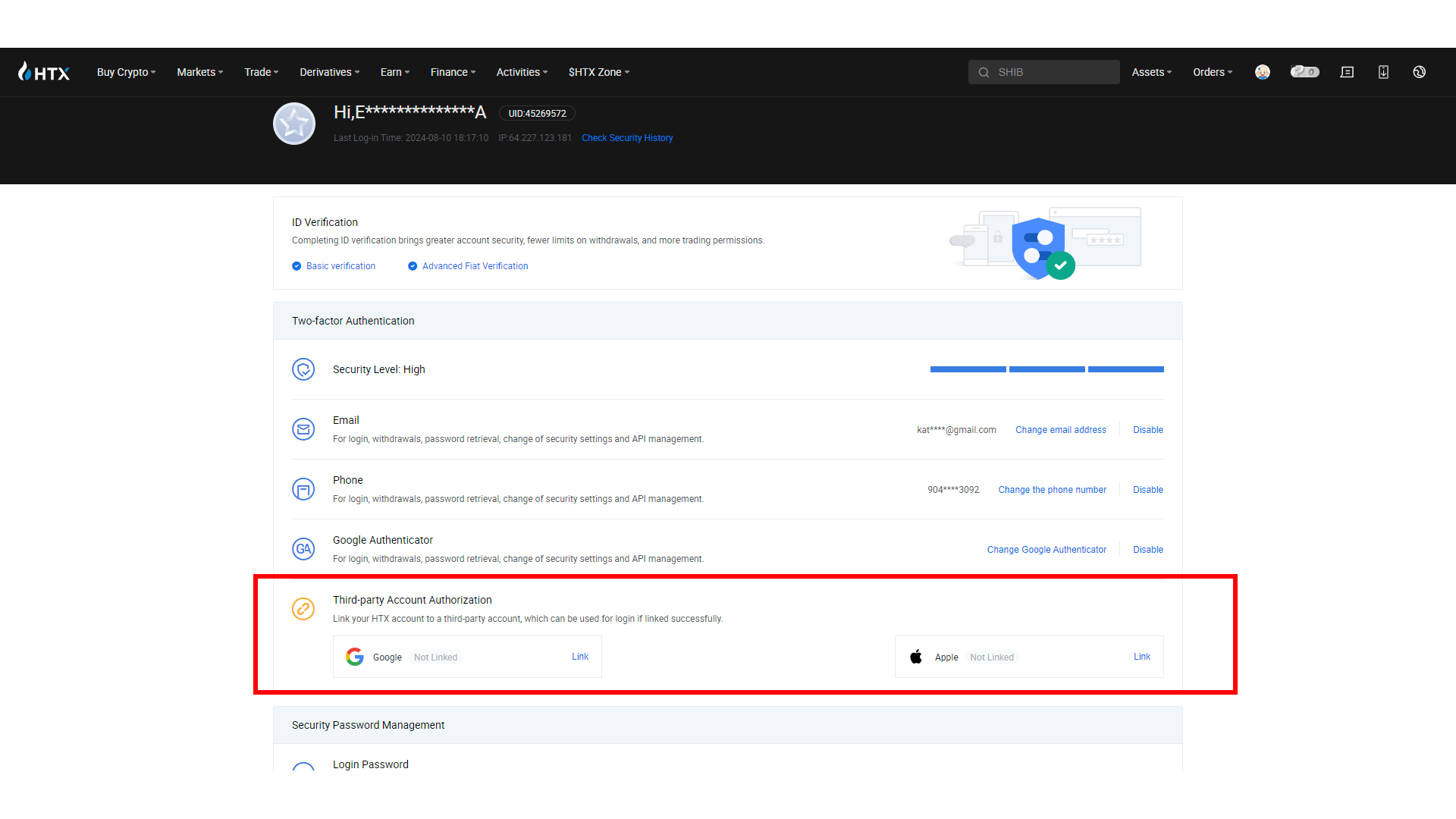 HTX è integrato con Google e Apple per accessi rapidi