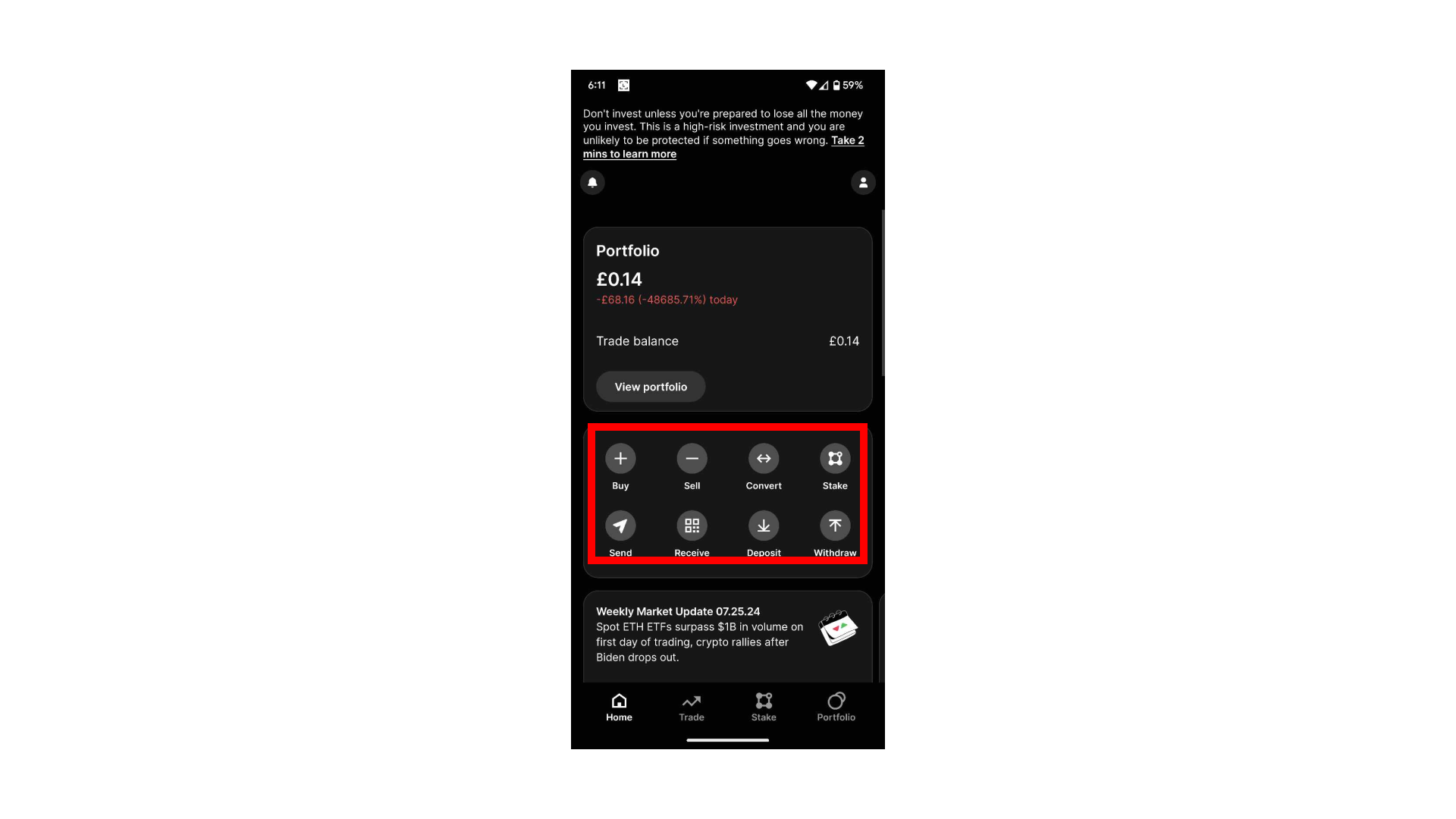 Schermata principale dell’app Gemini