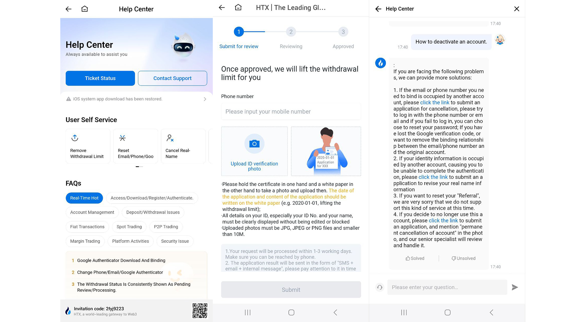 Il self service utente disponibile nell’app mobile è utile in alcune situazioni specifiche