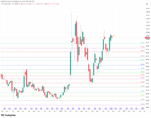 Grafico settimanale Petrolio WTI