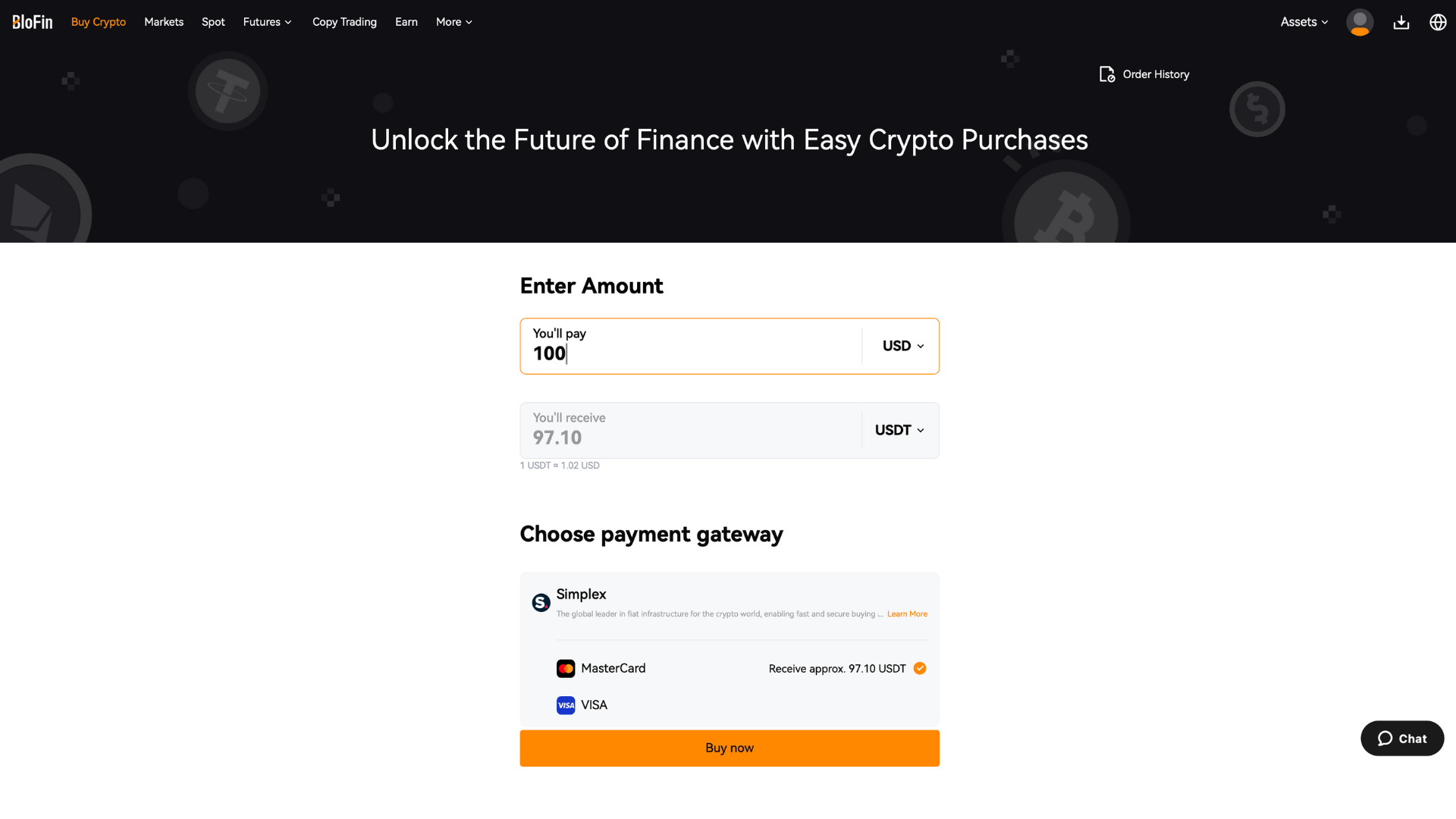 Comprare criptovalute su BloFin
