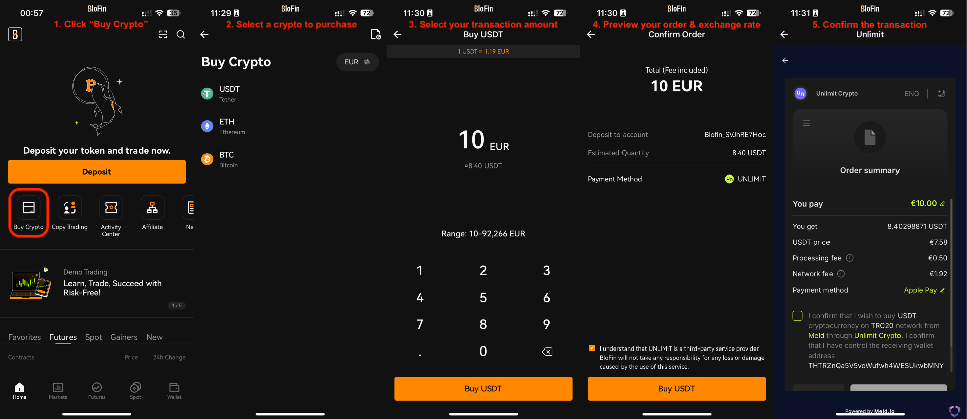 Comprare criptovalute con valuta fiat utilizzando Apple Pay