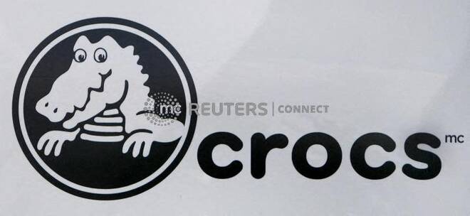 Logo Crocs presso la sede dell'azienda a Quebec City