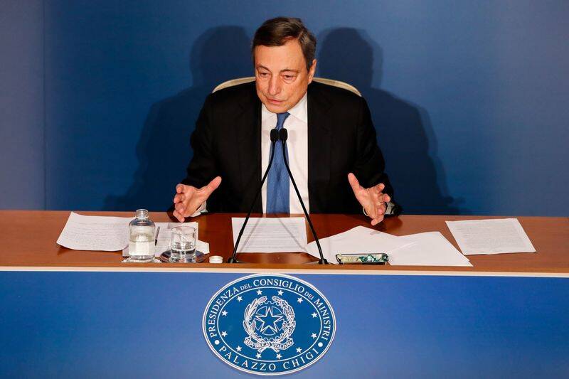 Il premier italiano Mario Draghi a Roma