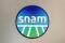 Il logo di Snam fuori dalla sede di Roma