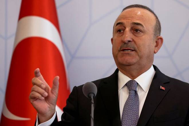 Il ministro degli Esteri turco, Mevlut Cavusoglu, ad Ankara