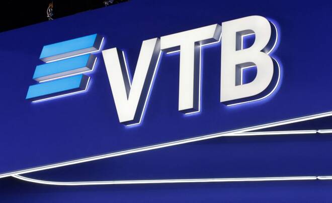 Il logo Vtb a San Pietroburgo