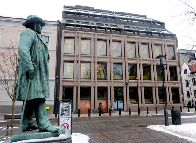 L'edificio della banca centrale norvegese ad Oslo