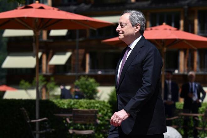 Il presidente del Consiglio Mario Draghi arriva al castello di Elmau per i lavori del vertice del G7.