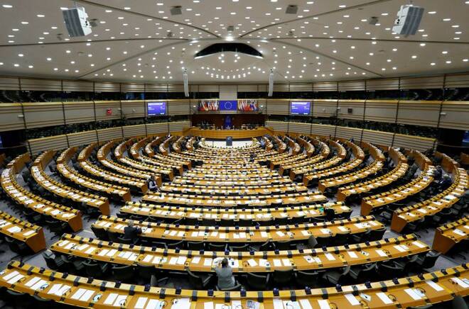 Panoramica del Parlamento europeo a Bruxelles
