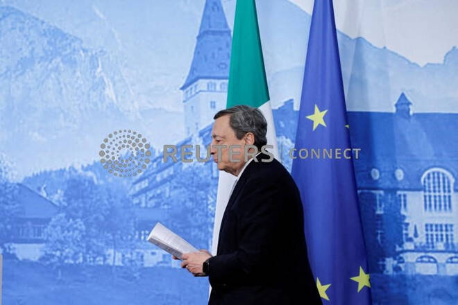 Il premier Mario Draghi a Schloss Elmau, in Germania