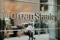 Il logo Morgan Stanley presso la sede a New York