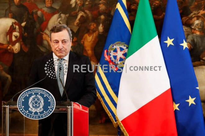 Il presidente del Consiglio Mario Draghi a Roma