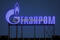 Il logo Gazprom presso la sede di San Pietroburgo, in Russia