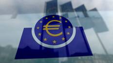 Il logo della Banca centrale europea (Bce) a Francoforte, Germania.