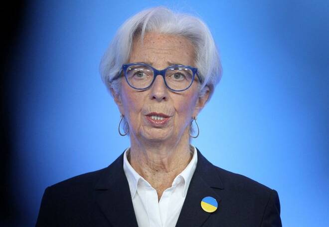 La presidente della Banca centrale europea (Bce) Christine Lagarde a Francoforte