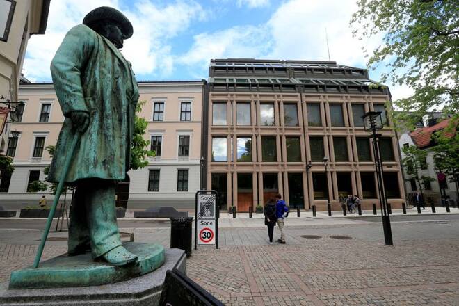 La sede centrale della banca centrale norvegese a Oslo
