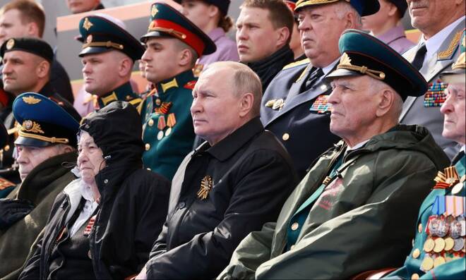 Il presidente russo Vladimir Putin durante la parata del Den Pobedy (Giorno della Vittoria)