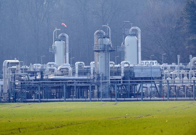 Un deposito di gas naturale a Rehden, in Germania
