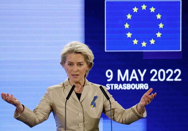 Ursula von der Leyen, presidente della Commissione europea, a Strasburgo