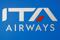 Il logo ITA Airways presso l'aeroporto di Roma Fiumicino