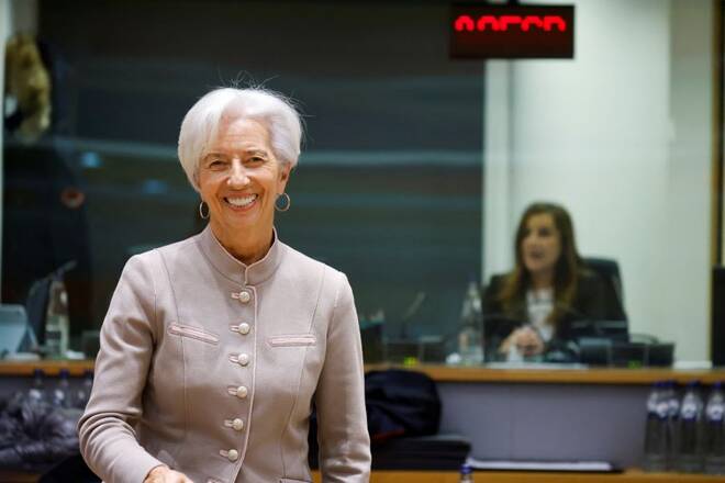 Il presidente della Banca centrale europea Christine Lagarde partecipa a un incontro a Bruxelles