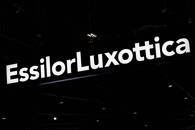 Il logo EssilorLuxottica a SILMO a Villepinte, vicino Parigi