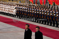 Il presidente francese Emmanuel Macron e il presidente cinese Xi Jinping