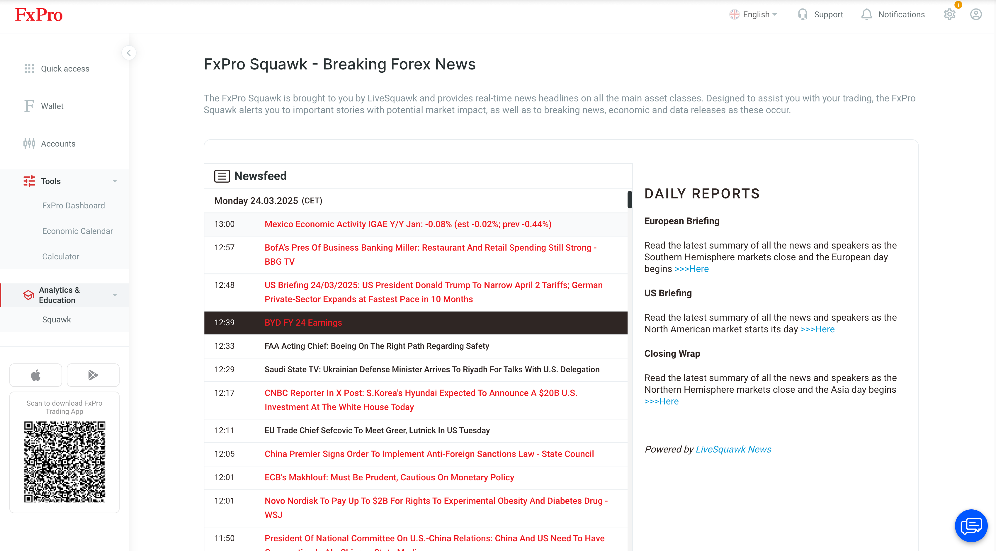 FxPro Squawk