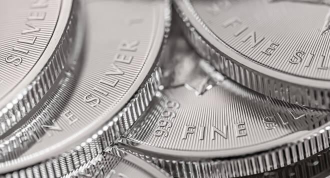 Macro Close up of a Silver Canadian Maple Leaf Bullion Coin