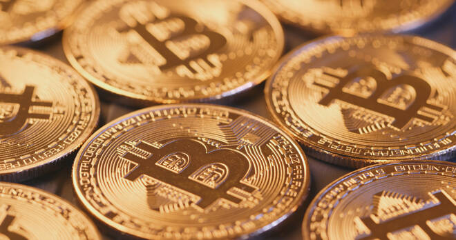Bitcoin in pile