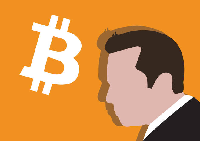 Bitcoin Logo mit Gesicht