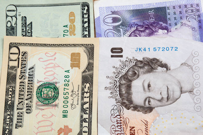 Us Dollar noten und britischer Pfund