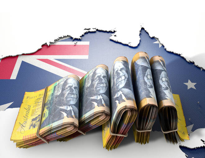 Australischer Dollar mit Karte
