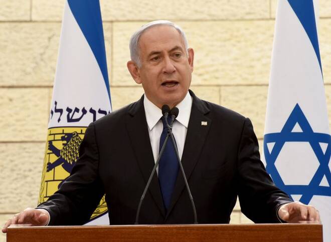 ARCHIV: Der israelische Ministerpräsident Benjamin Netanjahu nimmt an der Zeremonie zum Gedenktag in Jerusalem teil