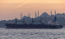 ARCHIV: Asl Tia, ein Frachtschiff mit ukrainischem Getreide, durchquert den Bosporus in Istanbul, Türkei