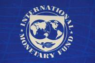 ARCHIV: Das Logo des Internationalen Währungsfonds (IWF) auf einer Pressekonferenz in Santiago, Chile