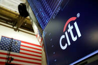 ARCHIV: Das Logo der Citibank auf dem Handelsparkett der New York Stock Exchange (NYSE) in Manhattan, New York City, USA