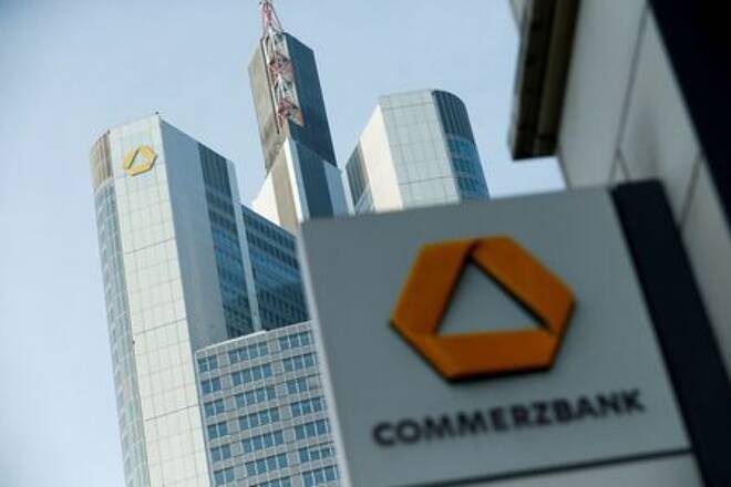 A Commerzbank logo is pictured before the bank's