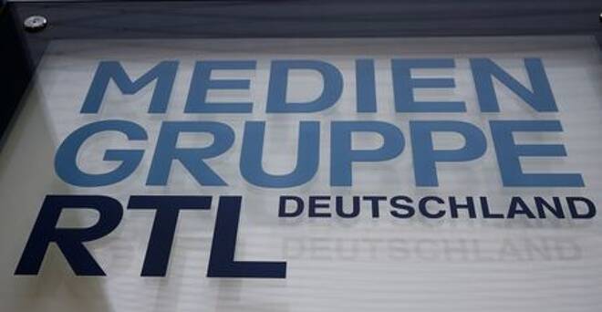 Das Logo der Mediengruppe RTL in Köln, Deutschland, 28. April