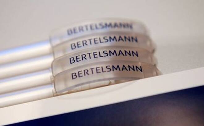 Kugelschreiber mit dem Logo des deutschen Medienkonzerns Bertelsmann in