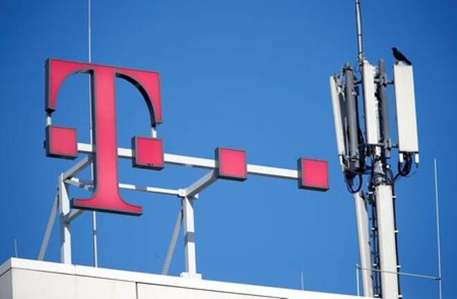 GSM-Mobilfunkantennen der Deutschen Telekom AG auf dem Hauptsitz des