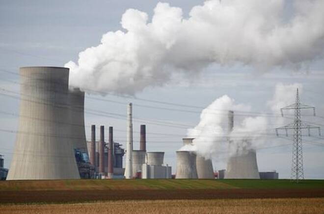 Brown coal fired power plants of RWE, one